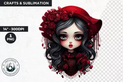 Victorian Gothic dolls Clipart PNG,Gothic girl sublimation Product Image 1
