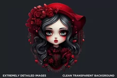 Victorian Gothic dolls Clipart PNG,Gothic girl sublimation Product Image 2