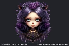 Cute Purple Gothic dolls Clipart PNG,Gothic girl sublimation Product Image 2