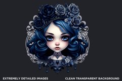 Cute Blue Gothic dolls Clipart PNG,Gothic girl sublimation Product Image 2