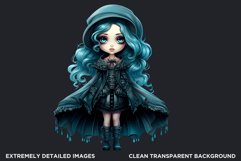 Cute Blue Gothic dolls Clipart PNG,Gothic girl sublimation Product Image 2