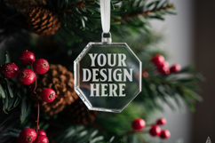 Christmas Acrylic Ornament Mockups | Round Clear Acrylic Orn Product Image 1