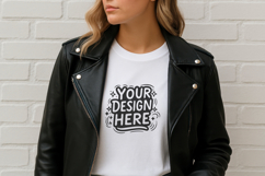 Women Street Jacket T-Shirt Mockup PSD JPG Product Image 1