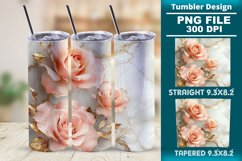 3D Rose Tumbler 20oz skinny wrap design, Tumbler design Product Image 1
