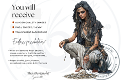 Grimdark Renegades PNG, Punk Fantasy Clipart for Dystopian Product Image 2