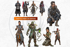 Grimdark Renegades PNG, Punk Fantasy Clipart for Dystopian Product Image 5