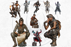 Grimdark Renegades PNG, Punk Fantasy Clipart for Dystopian Product Image 7