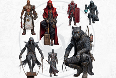 Grimdark Renegades PNG, Punk Fantasy Clipart for Dystopian Product Image 9