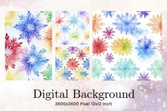Rainbow Snowflake Bokeh Christmas Background Backdrop_61 Product Image 1