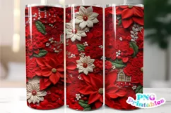 3D Christmas 20 oz Skinny Tumbler Wrap Product Image 1