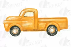 Watercolor colorful truck clip art. Printable pickup cars Product Image 8