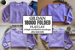 Gildan 18000 Sand Folded Flat Lay Mockups Product Image 1