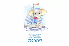 Elephant watercolor clipart, cute baby elephant PNG, baby bo Product Image 3