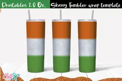 Irish flag 20 Oz. Skinny Tumbler wrap sublimation Product Image 2