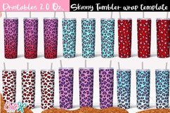 Heart leopard Valentines day 20 Oz. Skinny Tumbler wrap Product Image 1