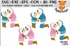 Cartoon Style Cute Inuit Parent And Child SVG Product Image 3