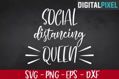 Social Distancing Queen SVG PNG DXF - Stay Home Svg File Product Image 1
