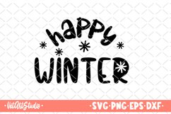 Happy winter svg, Merry christmas, Christmas quote, Winter Product Image 1