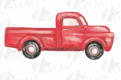 Watercolor colorful truck clip art. Printable pickup cars Product Image 6