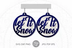 Let it snow | Christmas earring SVG | Christmas jewelry Product Image 4