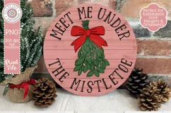 Meet Me Under The Mistletoe | Round Sublimation Door Hanger Product Image 3