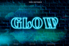 Neon Glow Text on a Brick Wall Background Product Image 1