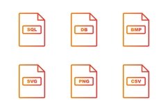 Set Of File Formats Icons Product Image 1