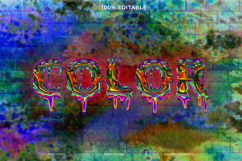 Psychedelic COLOR Text on Grunge Brick Wall Product Image 1