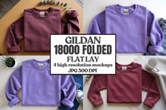 Gildan 18000 Sand Folded Flat Lay Mockups Product Image 1