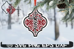 Arabesque Tile Ornament - Jesus - Christmas- SVG PNG DXF EPS Product Image 2