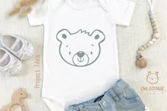 Little Bear with Flowers Crown Svg , Baby Bear Cut File, Ted Product Image 7