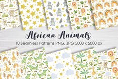 Watercolor African Animals Clipart. Seamless Patterns. Product Image 7