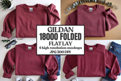 Gildan 18000 Sand Folded Flat Lay Mockups Product Image 1
