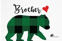 Bear family clipart. Plaid mama bear and family match shirt Product Image 6