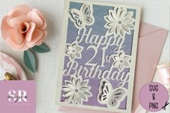 3D 21st Birthday card | Paper cutting | birthday card SVG Product Image 2