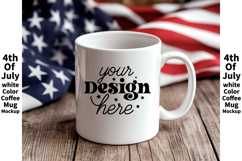 4th of July white 11oz blank coffee mug mockup Product Image 1