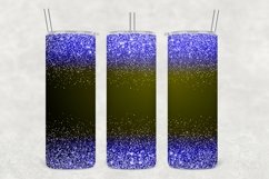 Blue Yellow Blue Sparkle Glitter Tumbler Wrap Sublimation Product Image 1