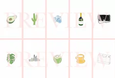 40 Instagram Story Highlights Icons in COLOUR, Hand Drawn Product Image 5