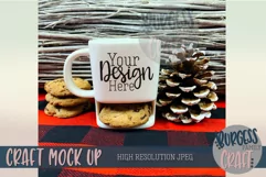 Plaid holiday cookie mug Craft mock up |High Res JPEG Product Image 1