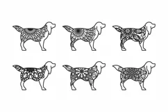 Papercut Dogs Set, Mandala Dogs, Pet, Animal, Floral, Cute Product Image 2