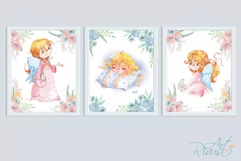 Cute Angel Girl Nursery Prints Nursery Wall Art Poster Product Image 1