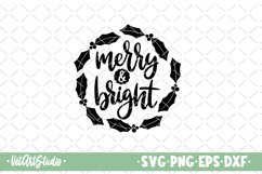 Merry and bright svg, Merry christmas, Christmas quote Product Image 1