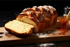 Golden-brown Traditional challah bread. Generate Ai Product Image 1