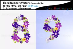 Floral Number SVG / Lavender Floral numbers Product Image 7