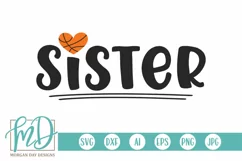 Basketball Sister SVG DXF PNG Cut File Product Image 1