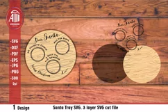 Santa tray SVG. Santa plate SVG cut file. Product Image 3
