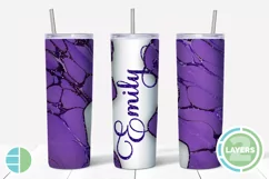 Marble Purple Tumbler Sublimation | Add a Name Design Product Image 1