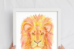Watercolor Lion - PNG Sublimation Design - Animal Clipart Product Image 5