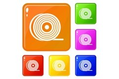 Abs or pla filament coil icons set vector color Product Image 1