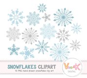 Snowflakes Clipart, Snowflakes Digital Art Product Image 2